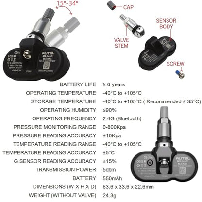 Autel BLE-A001 Tesla TPMS Sensor - Monitor inalámbrico de pr