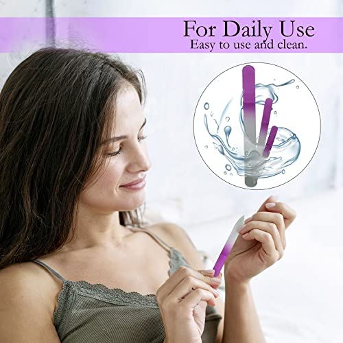 Limas de uñas de vidrio con estuche, juego de manicura para