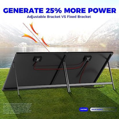 Panel solar portátil de 100 vatios y 12 voltios con controla