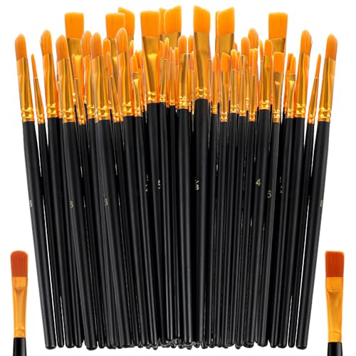 YUXIAN Paint Brushes Set, 5 Packs/100 PCS Nylon Hair Artist