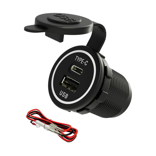 YM1218 USB tipo C 28W cargador rápido impermeable con tapa t