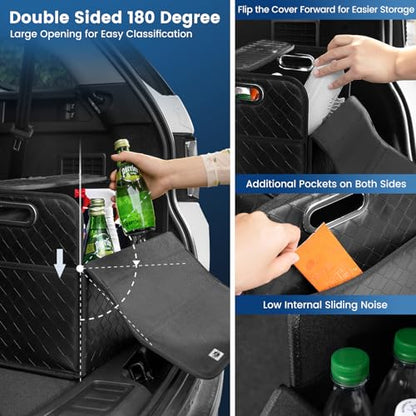 Aiuwo Organizador plegable de cuero para maletero, SUV, cami
