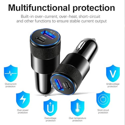 Cargador de coche 3.1A USB tipo C PD Apple Android teléfono