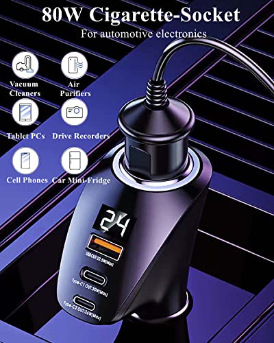 [PD36W & QC22.5W] Adaptador de cargador de coche, cargador d
