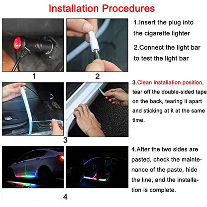 Luces de estribo RGB, tira de luz LED de automóvil, faldas d