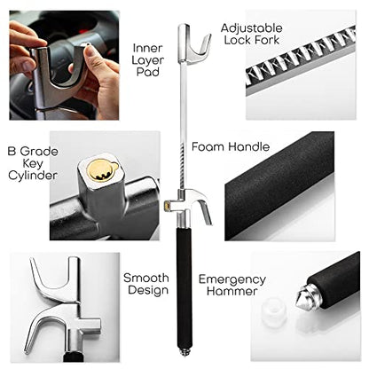 Zento - Cerradura universal para volante, bloqueo seguro ant