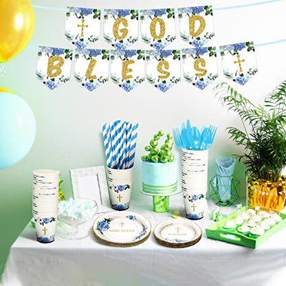 Zubebe 193 platos de bautismo y servilletas, suministros de