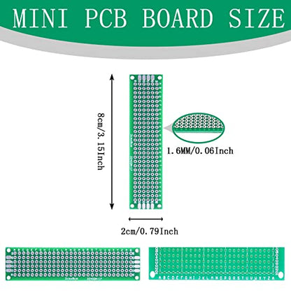 YUNGUI 20 unids 0.8x3.1 in placa PCB pequeño prototipo placa