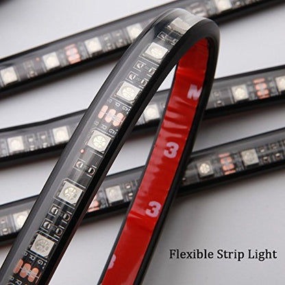 Tira de luz LED para automóvil, 4 unidades, multicolor, para