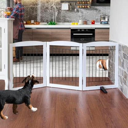 ZJSF Valla independiente para perros en interiores, puerta p