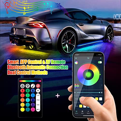 Kit de 4 luces LED de 250 LED para automóvil, control por ap