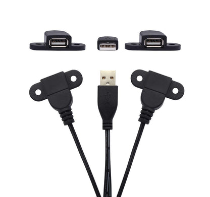 Cable de extensión de carga USB 2.0 macho a doble hembra, me