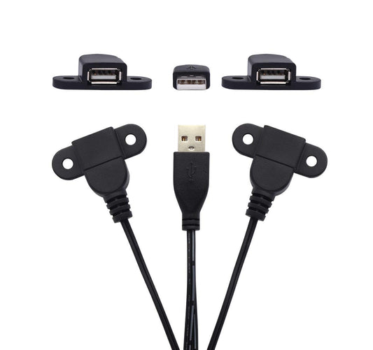 Cable de extensión de carga USB 2.0 macho a doble hembra, me