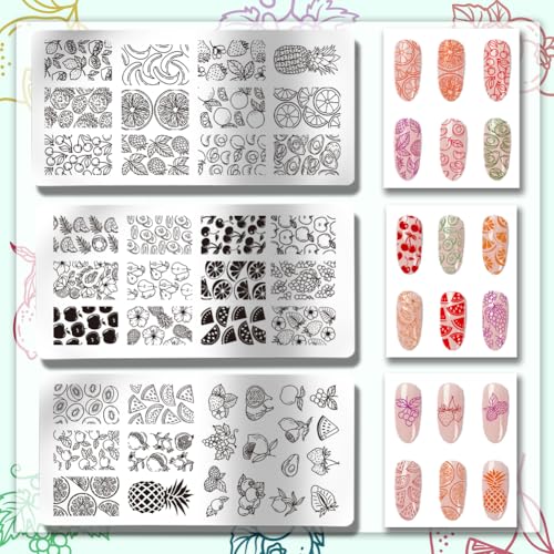 PH PandaHall Plato de estampado de 45 patrones de frutas, 3
