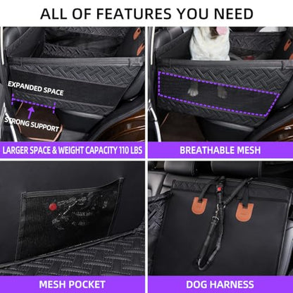 Asiento grande para perro, extensor de asiento trasero de pi