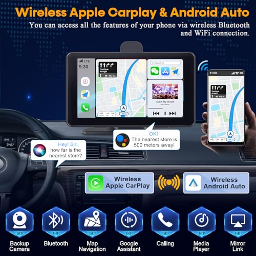 Pantalla de coche Carplay portátil para Apple: Android Auto