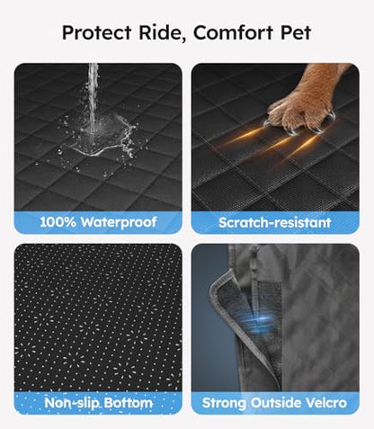 Funda de asiento de automóvil para perro negro y azul para a