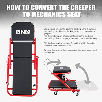 DNA MOTORING TOOLS-00186 - Asiento plegable 2 en 1 de 40 pul