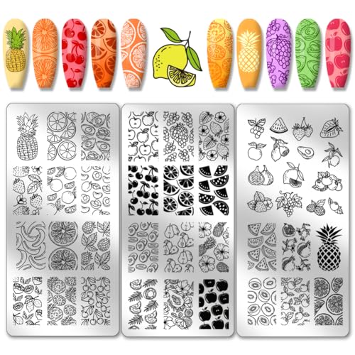 PH PandaHall Plato de estampado de 45 patrones de frutas, 3