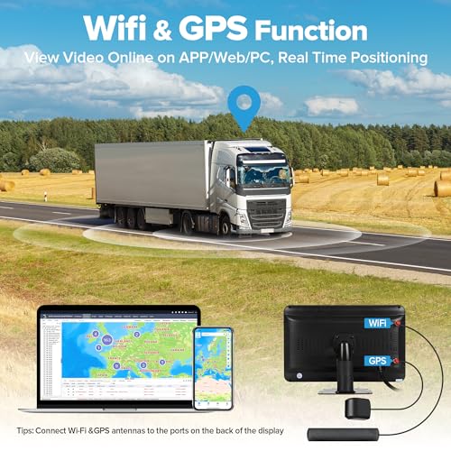 Sistema de cámara de respaldo WiFi GPS 6CH RV con monitor de
