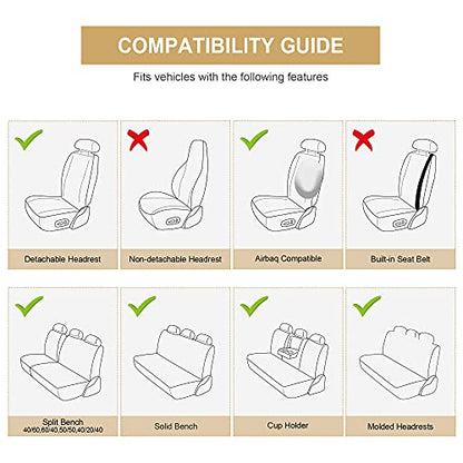 AOOG - Fundas de cuero sintético para asientos de auto, fund