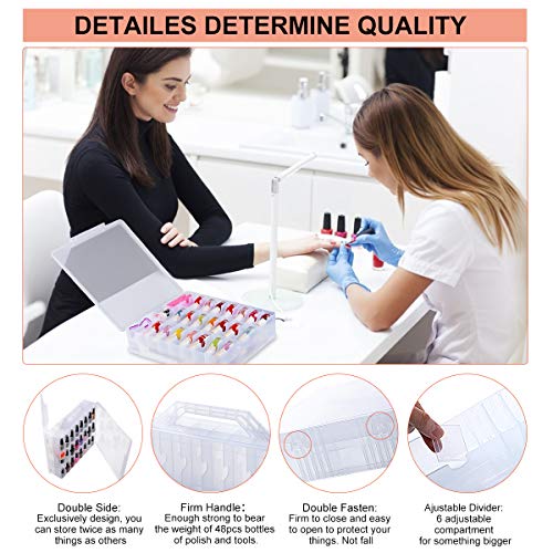 SUBAY Organizador portátil de esmalte de uñas, soporte trans