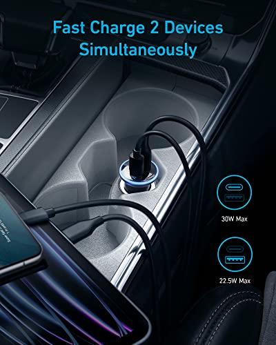 Anker Adaptador de cargador de coche USB C 323, cargador de