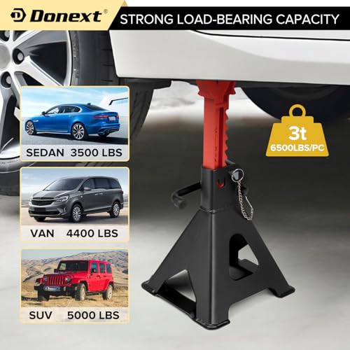 Donext Jack Stands de 3 toneladas (6,500 lb) de acero de dob