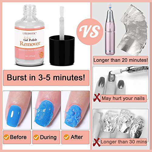 LOUINSTIC Removedor de gel, 3 – 5 minutos de esmalte de uñas