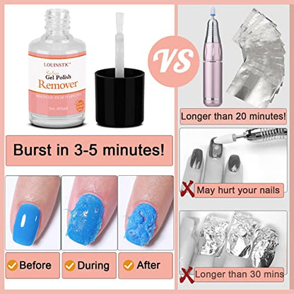 LOUINSTIC Removedor de gel, 3 – 5 minutos de esmalte de uñas