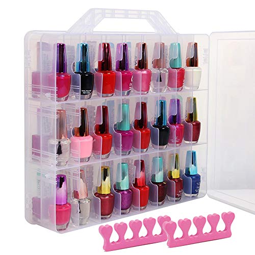 SUBAY Organizador portátil de esmalte de uñas, soporte trans