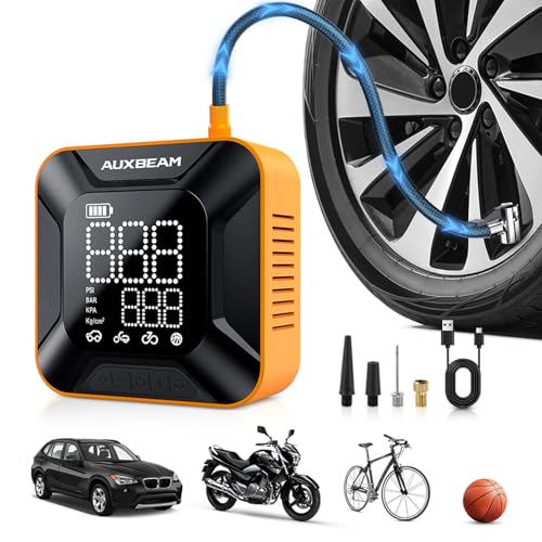Auxbeam Inflador de neumáticos, compresor de aire portátil,