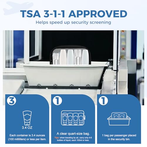Moyad Bolsa de aseo transparente aprobada por la TSA, tamaño