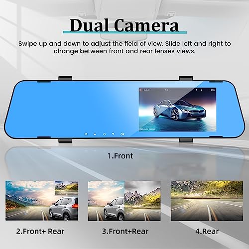 Cámara de espejo retrovisor de 4.5 pulgadas para automóvil c