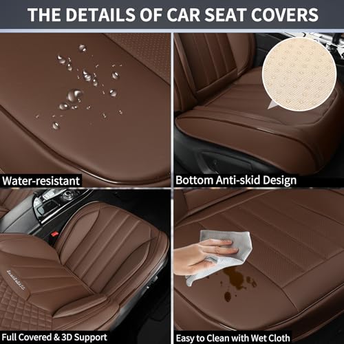 Fundas de asiento de cuero para automóviles, 2 fundas univer