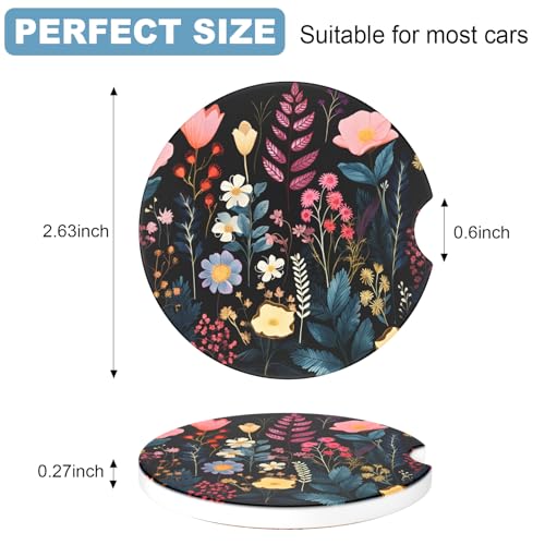 Paquete de 2 posavasos para automóvil, posavasos absorbentes
