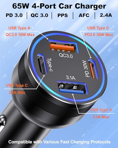 Cargador de coche USB C para iPhone 16/15 Pro Max, cargador