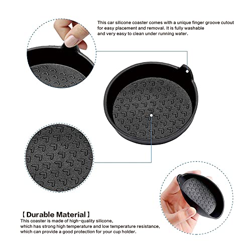 Paquete de 4 posavasos de silicona para automóvil, portavaso