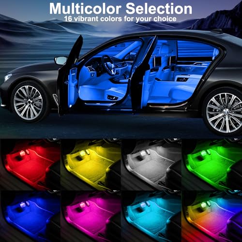 LYCARESUN 4 luces LED inalámbricas para interiores de automó