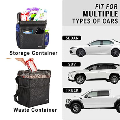 Bonito bote de basura para automóvil con tapa, contenedor de