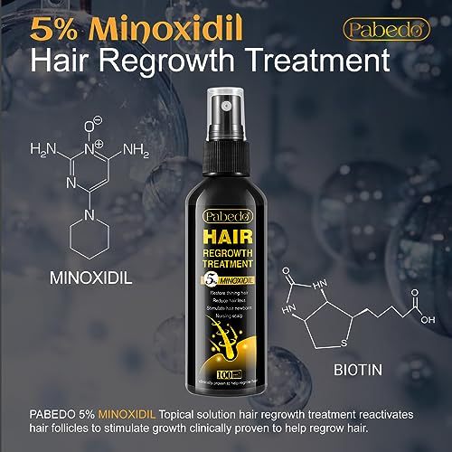 Suero de crecimiento del cabello de minoxidil al 5%, spray d