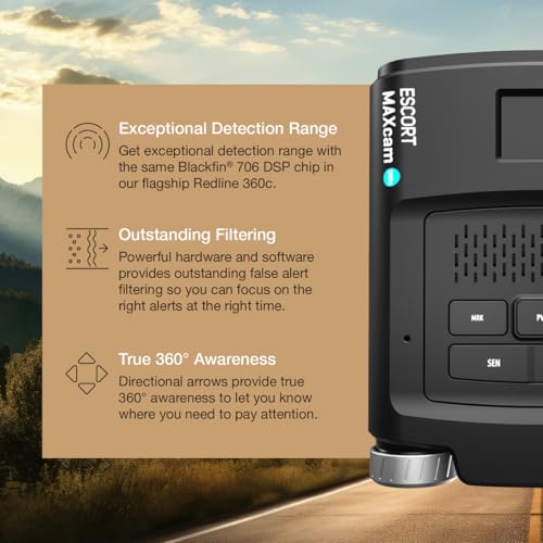Escort MAXcam - Detector de radar láser 360c y cámara de sal