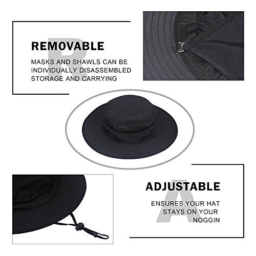 YR.Lover Gorra de pesca de ala ancha con protección solar UV