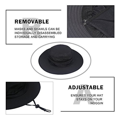YR.Lover Gorra de pesca de ala ancha con protección solar UV