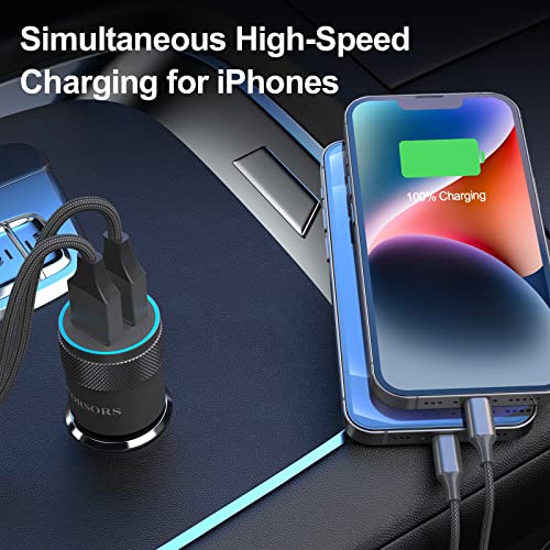 [Certificado Apple MFi] Cargador rápido para automóvil, adap