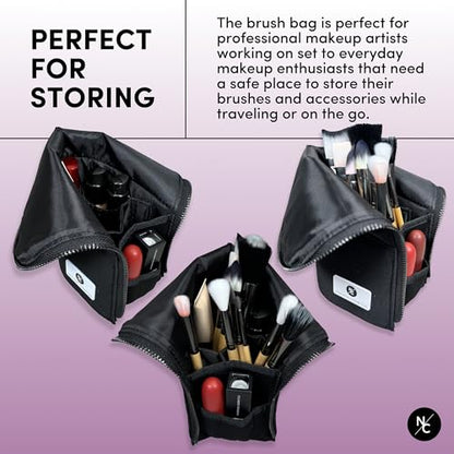 Bolsa de cepillo de maquillaje plegable de pie para artistas