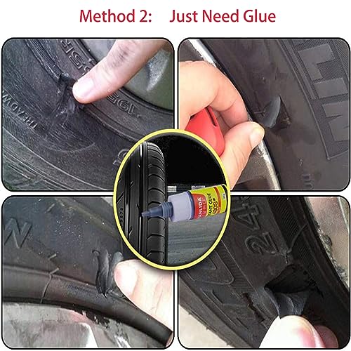 Pegamento negro para neumáticos con parche, kit de reparació