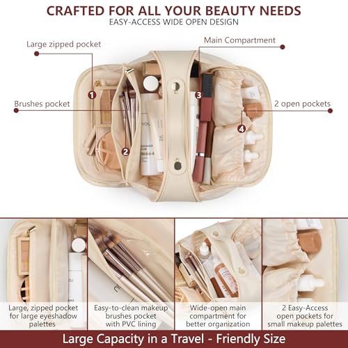 Bolsa de cosméticos de viaje, Marfil, Bolsa de cosméticos de