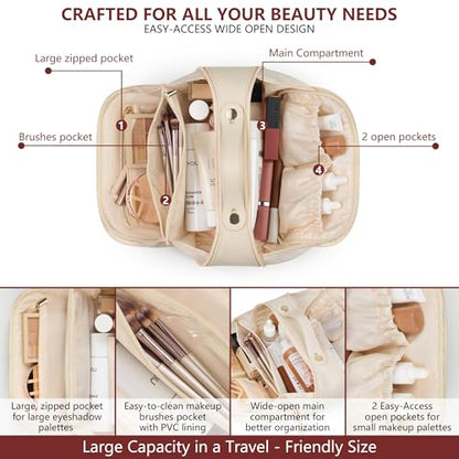 Bolsa de cosméticos de viaje, Marfil, Bolsa de cosméticos de