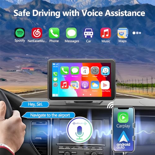 Pantalla Carplay portátil para automóvil, Carplay inalámbric